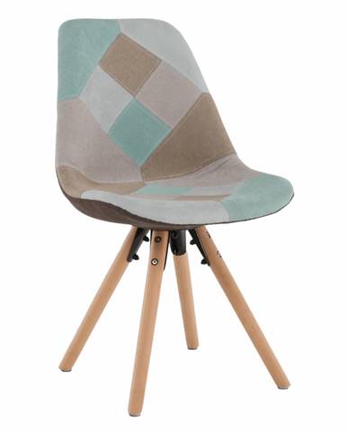 Jedálenská stolička patchwork mentol/hnedá GLORIA
