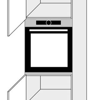 ArtExt Kuchynská skrinka vysoká pre vstavanú rúru PLATINIUM | D14RU 2D Farba korpusu