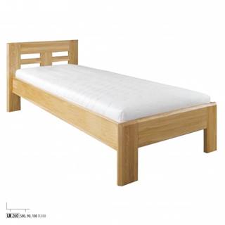 Drewmax  Jednolôžková posteľ - masív LK260 | 90 cm dub, značky Drewmax
