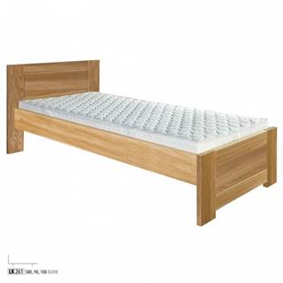 Drewmax Jednolôžková posteľ - masív LK261 | 80 cm dub
