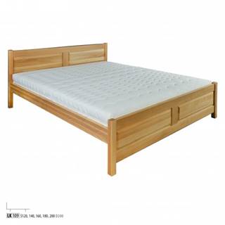 Drewmax Manželská posteľ - masív LK109 | 180 cm buk