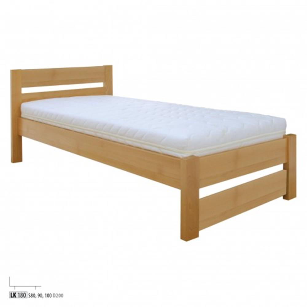 Drewmax  Jednolôžková posteľ - masív LK180 | 80 cm buk, značky Drewmax