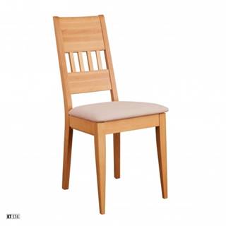 Drewmax Jedálenská stolička - masív KT174 | buk / koža