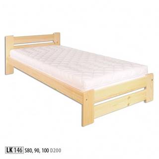 Drewmax Jednolôžková posteľ - masív LK146 | 90 cm borovica