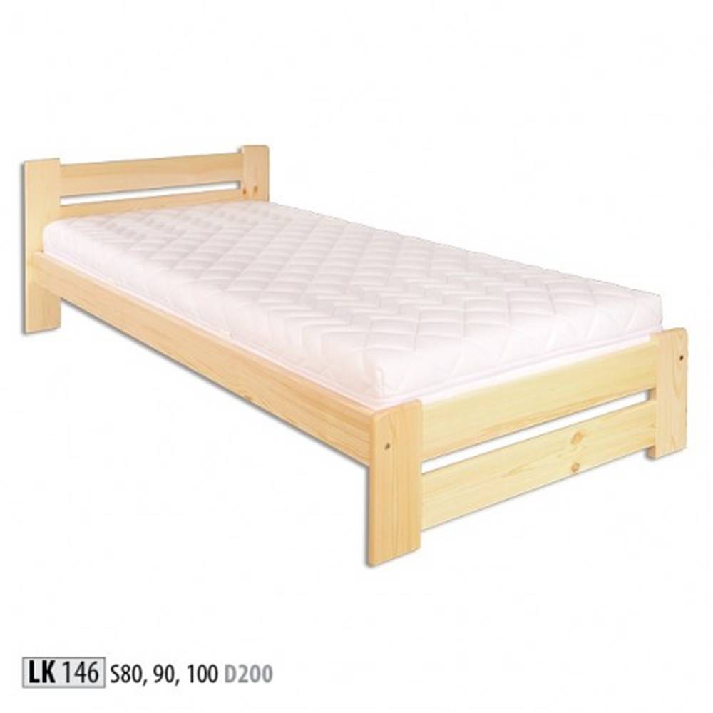 Drewmax  Jednolôžková posteľ - masív LK146 | 90 cm borovica, značky Drewmax