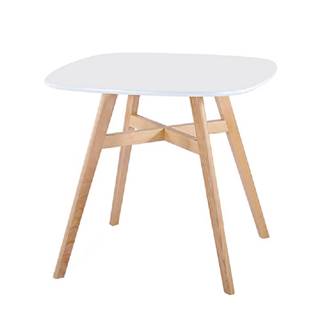 Jedálenský stôl biela/prírodná 80x80 cm DEJAN 2 NEW