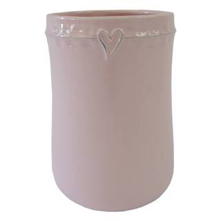 OKAY nábytok Keramická váza VK46 ružová so srdiečkom, značky OKAY nábytok