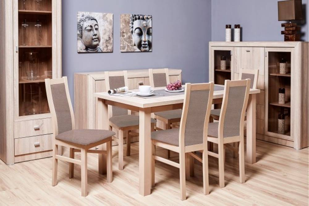 OKAY nábytok Agáta - Set 6x stolička, 1x stôl + rozklad, značky OKAY nábytok
