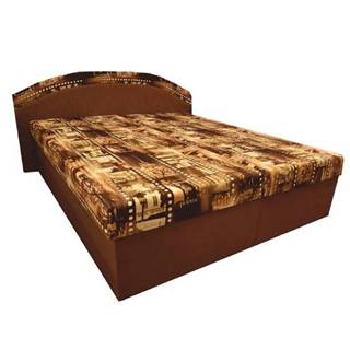 Manželská posteľ s molitánovými matracmi hnedá/vzor PETRA