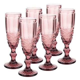 Kondela Poháre na šampanské set 6 ks 150 ml ružová vintage FREGATA TYP 4, značky Kondela
