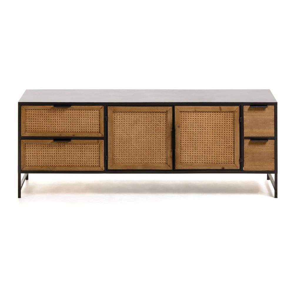 La Forma Čierno-hnedý TV stolík Kave Home Kyoko, 150 x 55 cm, značky La Forma