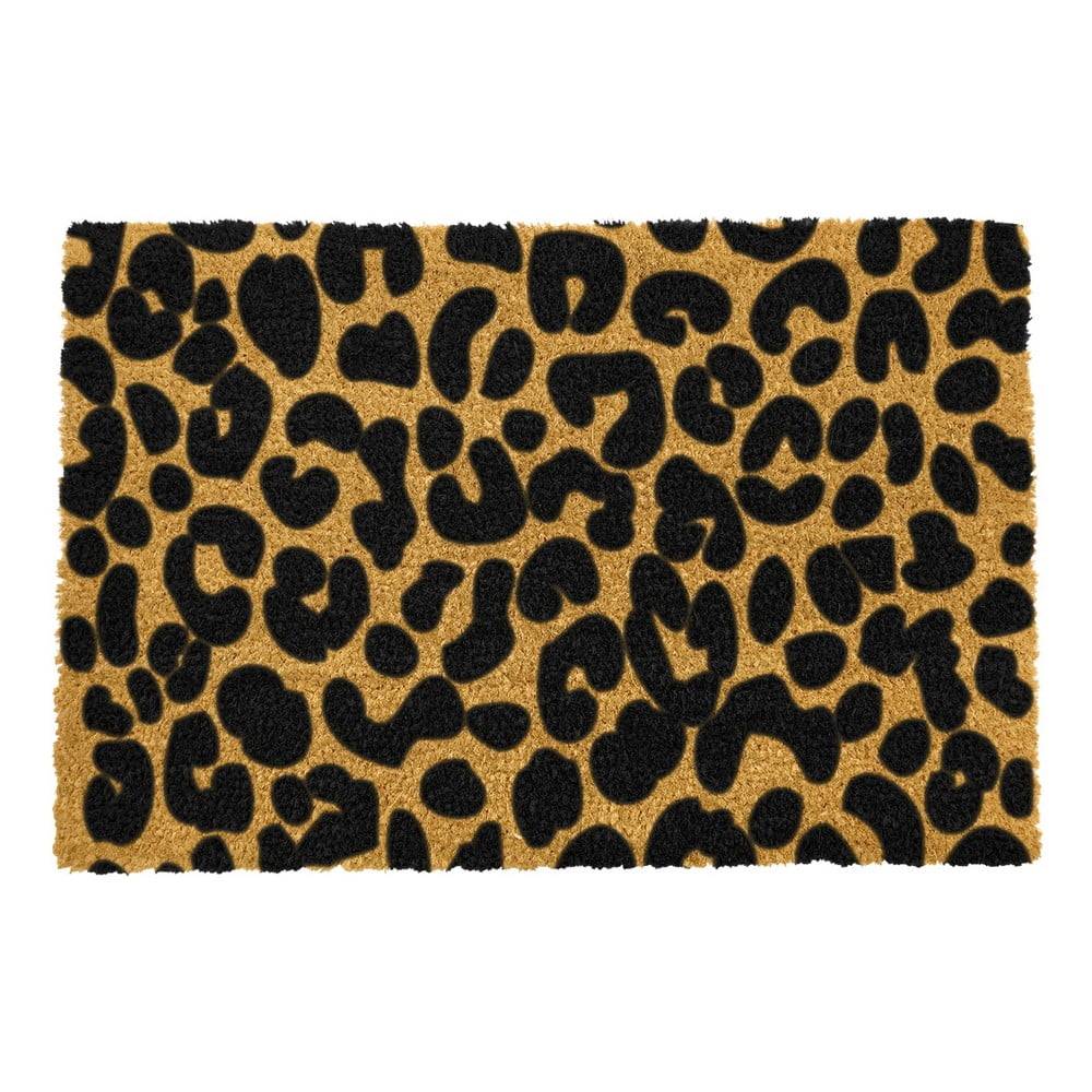 Artsy Doormats Čierna rohožka z prírodného kokosového vlákna  Leopard, 40 x 60 cm, značky Artsy Doormats