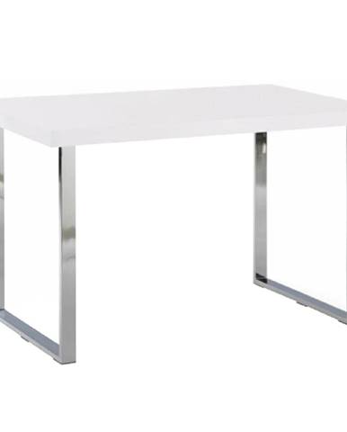 Jedálenský stôl biela HG/chróm TALOS poškodený tovar