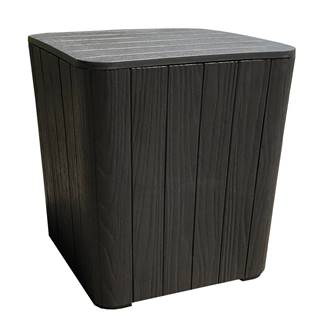 Záhradný úložný box/príručný stolík čierna IBLIS