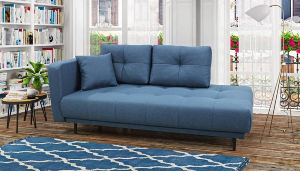 OKAY nábytok Leňoška Bony s úložným priestorom, ľavá strana, modrá, značky OKAY nábytok