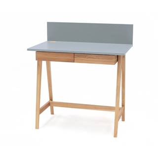 Ragaba Sivý písací stôl s podnožím z jaseňového dreva  Luka, dĺžka 85 cm, značky Ragaba