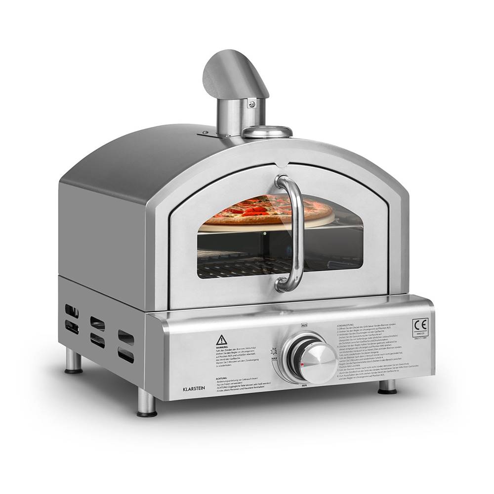 Klarstein  Pizzaiolo Neo, plynová pec na pizzu, vrátane kameňa na pizzu, termometer, nerezová oceľ, značky Klarstein