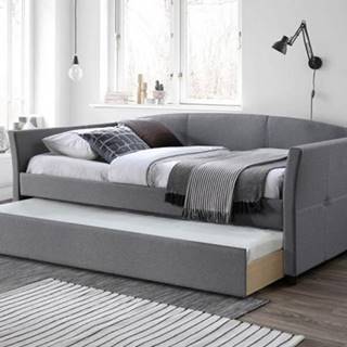 OKAY nábytok Čalúnená posteľ Sebastian 90x200, sivá, vr. roštu s prístelkou, značky OKAY nábytok