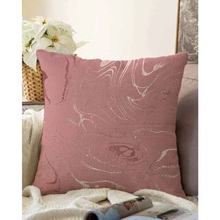 Minimalist Cushion Covers Tmavoružová obliečka na vankúš s prímesou bavlny  Waves, 55 x 55 cm, značky Minimalist Cushion Covers