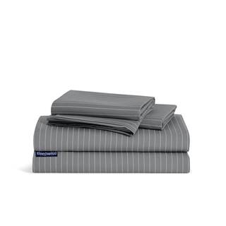 Sleepwise  Soft Wonder-Edition, posteľná bielizeň, šedá/biela pruhovaná, 155 × 200 cm, 80 x 80 cm, značky Sleepwise