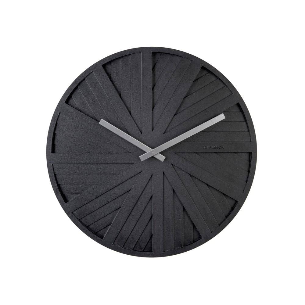 Karlsson Čierne nástenné hodiny  Slides, ø 40 cm, značky Karlsson