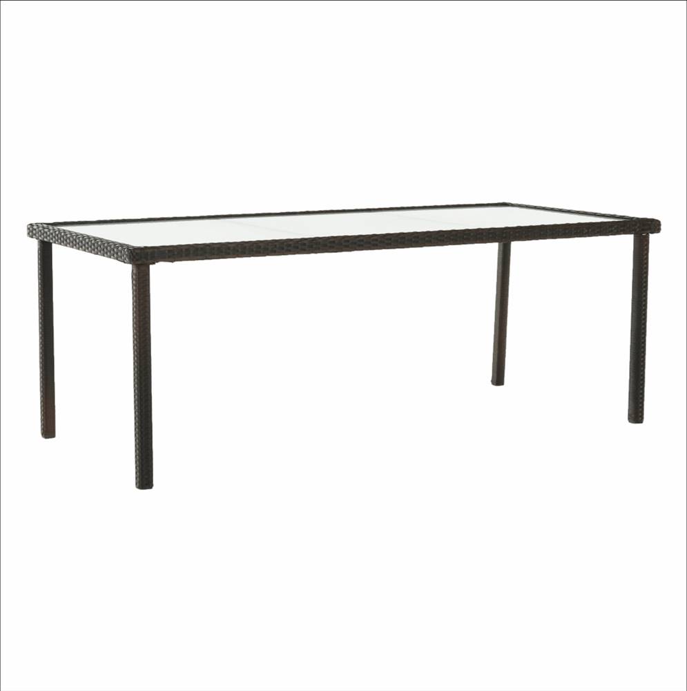 Kondela Záhradný stôl vrúbkovaný ratan hnedá MENIBOR, značky Kondela