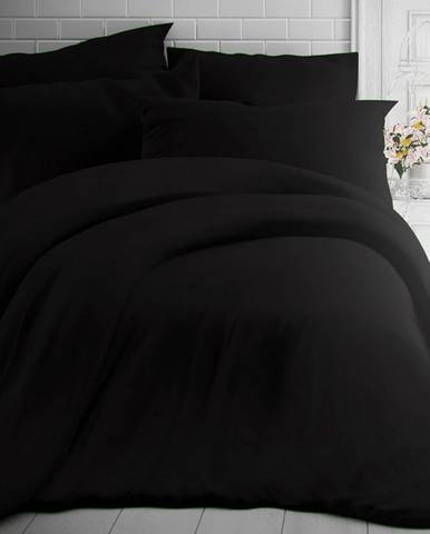 Kvalitex Bavlnené obliečky čierna, 140 x 200 cm, 70 x 90 cm