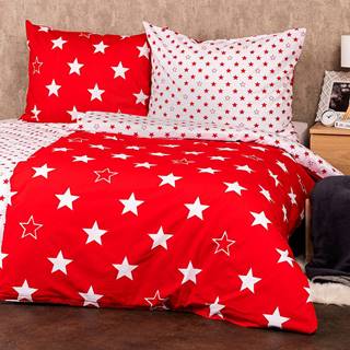 4Home  Bavlnené obliečky Stars red, 140 x 220 cm, 70 x 90 cm, značky 4Home