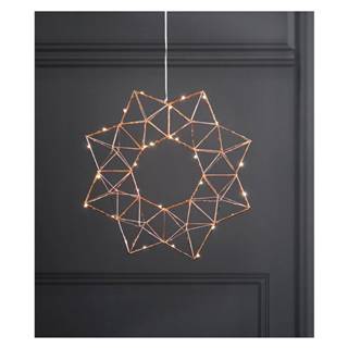 Medená svetelná LED dekorácie Star Trading Edge, ø 30 cm