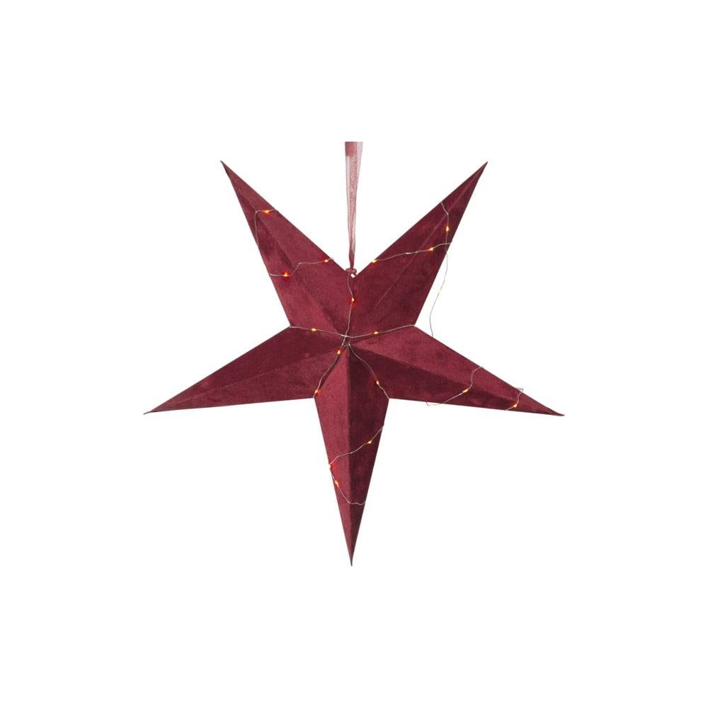 Star Trading Červená vianočná svetelná dekorácia  Velvet, ø 60 cm, značky Star Trading