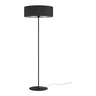 Čierna stojacia lampa s detailom v striebornej farbe Sotto Luce Tres XL, ⌀ 45 cm