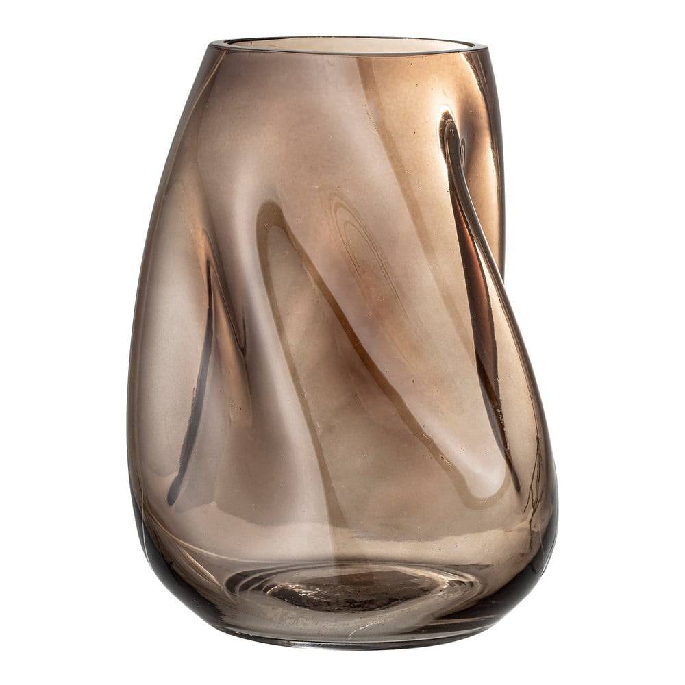 Bloomingville Hnedá sklenená váza  Ingolf, výška 26 cm, značky Bloomingville