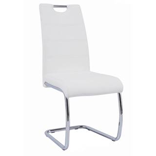 Jedálenská stolička biela/svetlé šitie ABIRA NEW R1 rozbalený tovar