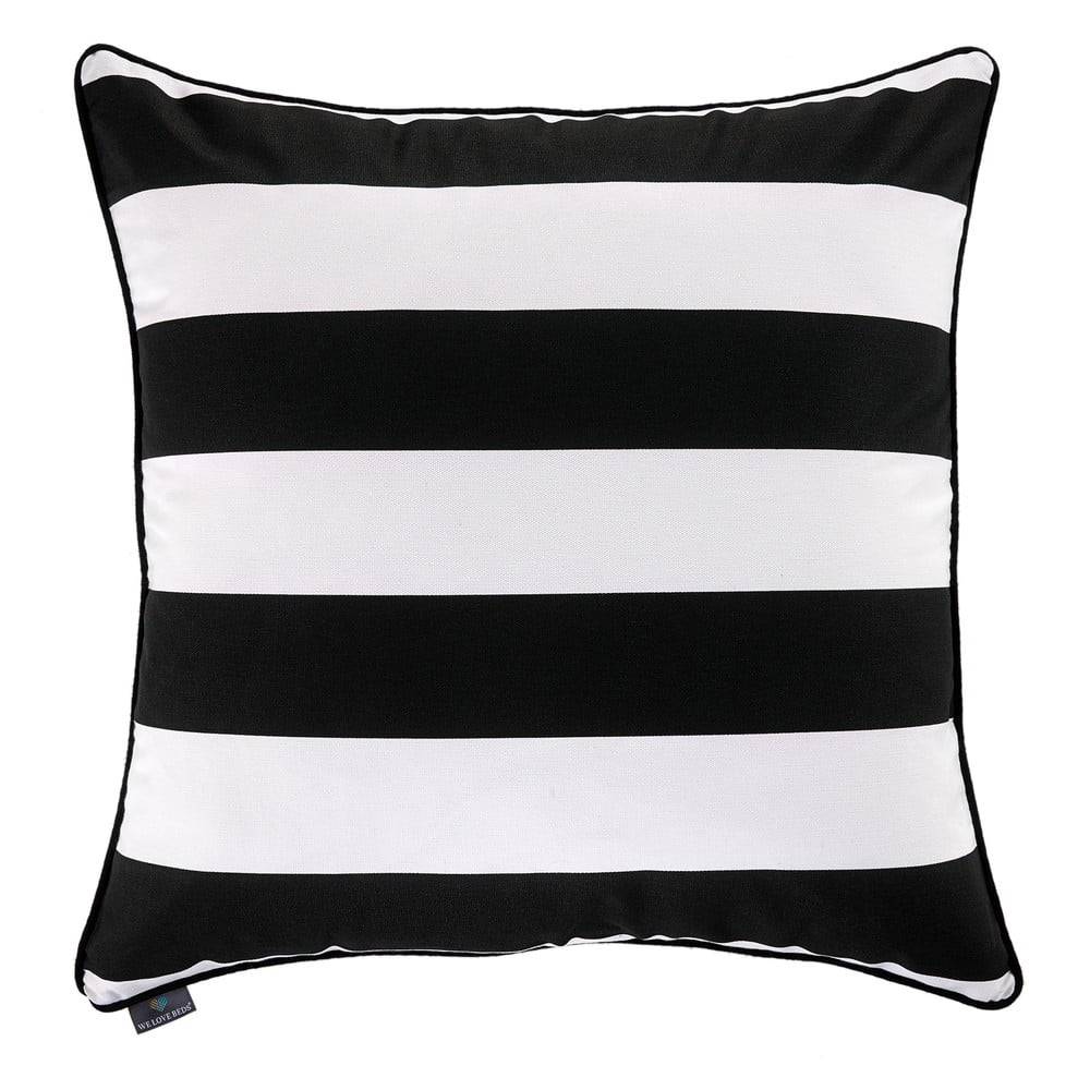 WeLoveBeds Čierno-biela obliečka na vankúš  Belts, 60 × 60 cm, značky WeLoveBeds