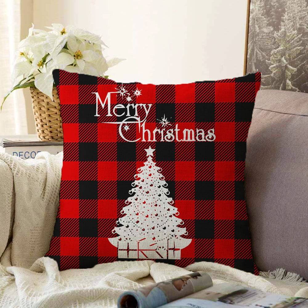 Minimalist Cushion Covers Vianočná žinylková obliečka na vankúš  Christmas Tartan, 55 x 55 cm, značky Minimalist Cushion Covers
