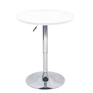 Barový stôl s nastaviteľnou výškou biela priemer 60 cm BRANY NEW