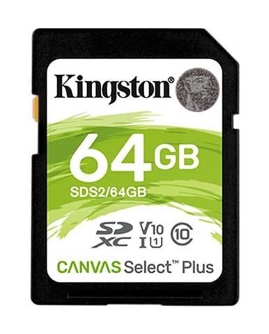 KINGSTON 64GB SDXC CANVAS SELECT PLUS U1 V10 CL10 100MB/S, SDS2/64GB