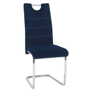 Kondela KONDELA Jedálenská stolička, modrá Velvet látka/svetlé šitie, ABIRA NEW, značky Kondela