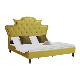 KONDELA Luxusná posteľ, zlatá Velvet látka, 160x200, REINA