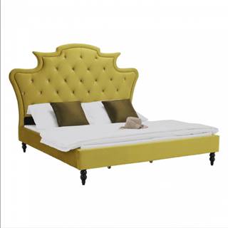 KONDELA Luxusná posteľ, zlatá Velvet látka, 180x200, REINA
