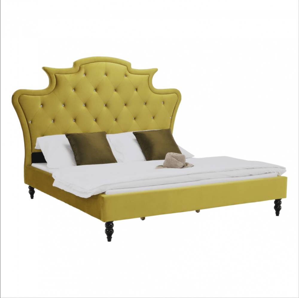 Kondela KONDELA Luxusná posteľ, zlatá Velvet látka, 180x200, REINA, značky Kondela
