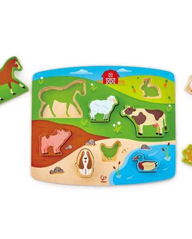 HAPE VKLADACIE PUZZLE ZVIERATKA NA FARME