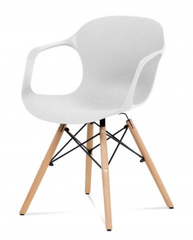 AUTRONIC ALBINA WT jedálenská stolička, štrukturovaný plast biely, natural