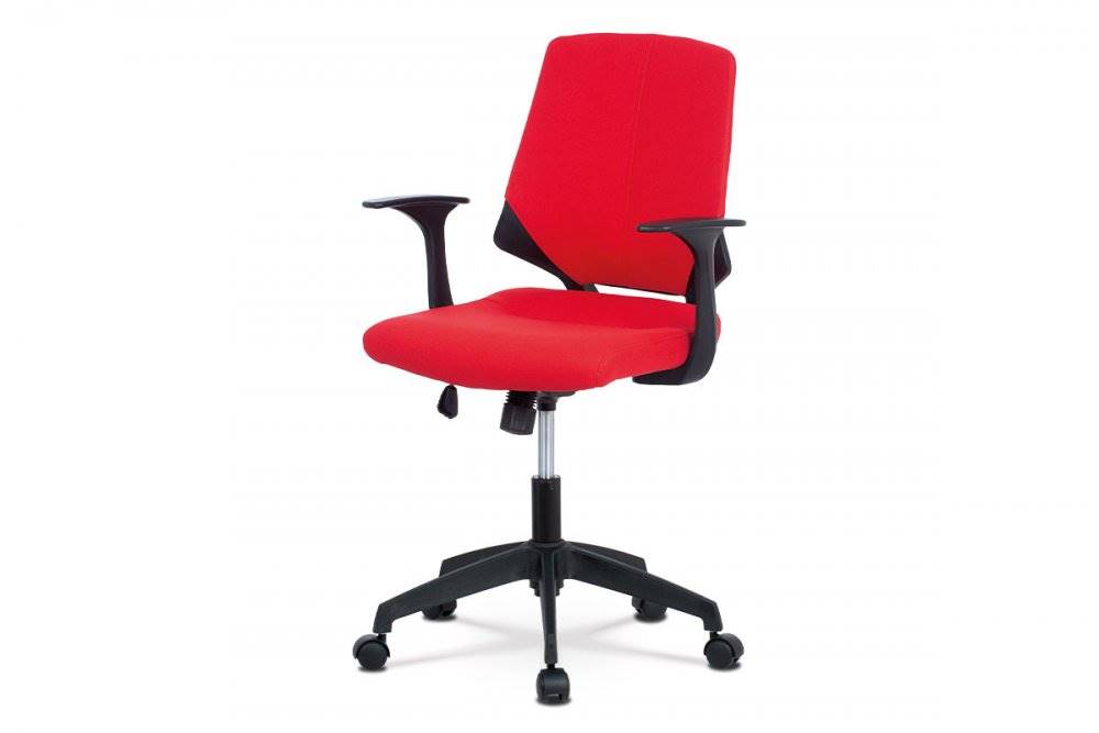 AUTRONIC  KA-R204 RED kancelárska stolička, červená látka, čierne plastové područky, značky AUTRONIC