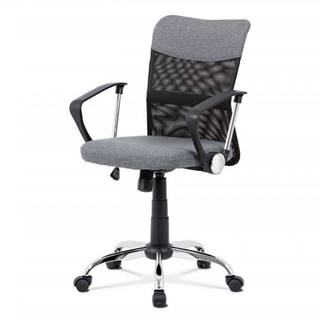 AUTRONIC  KA-V202 GREY kancelárska stolička, šedá látka, čierna MESH, hojdací mech, kríž chróm, značky AUTRONIC