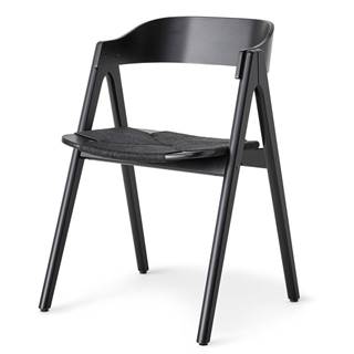Hammel Čierna jedálenská stolička z bukového dreva s čiernym ratanovým sedákom Findahl by  Mette, značky Hammel