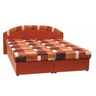 Manželská posteľ molitanová oranžová/vzor KASVO