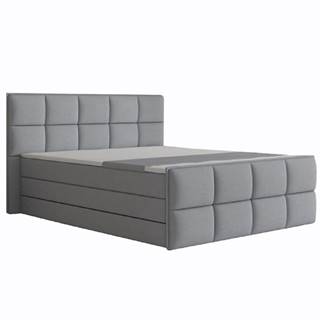 Komfortná posteľ sivá látka 160x200 RAVENA MEGAKOMFORT VISCO