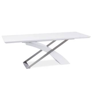 Jedálenský stôl biela/biela extra vysoký lesk HG KROS P1 poškodený tovar