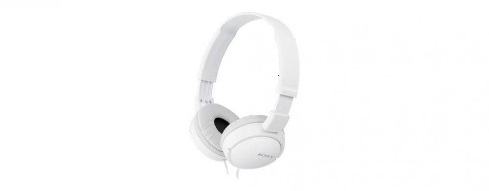 Sony  MDRZX110, bílá sluchátka s hlavovým mostem, značky Sony